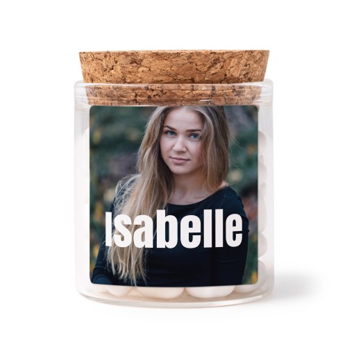Glass jars with square stickers - set of 12