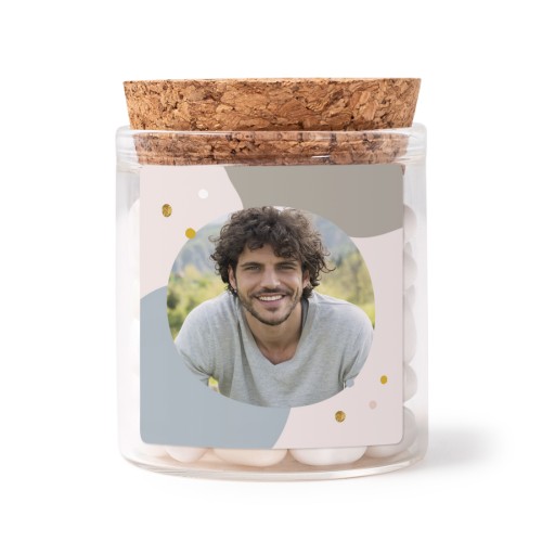 Glass jars with square stickers - set of 12