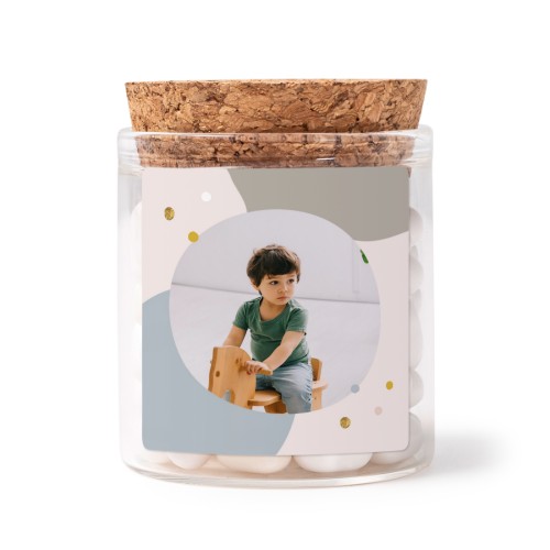 Mini bocal avec stickers Carrés (lot de 12)