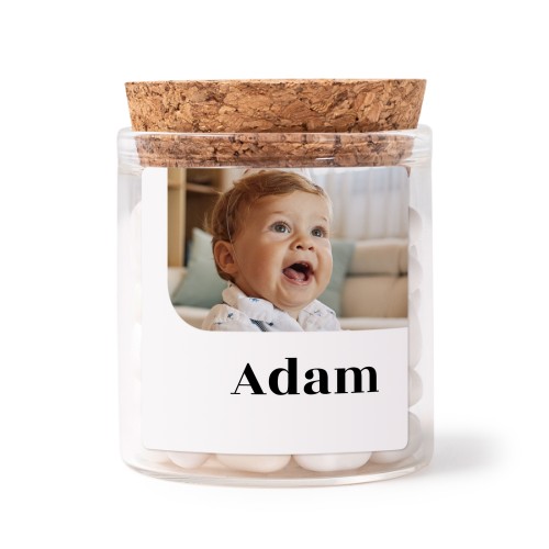 Glasskrukker med klistremerker Kvadratisk - 12 stk