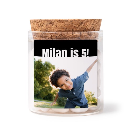 Mini-Glas personalisiert mit quadratischem Sticker - 12 Stk.