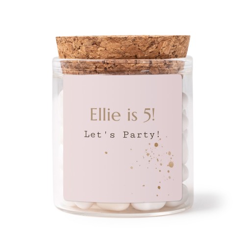 Glass jars with square stickers - set of 12