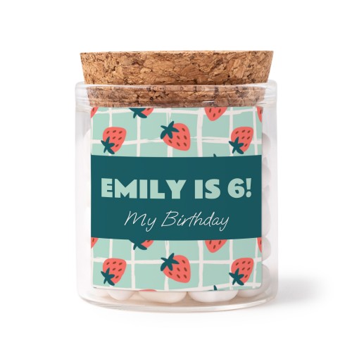 Lasipurkkeja tarroilla Neliö - 12 kpl