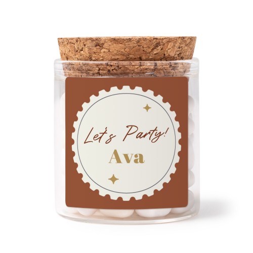 Glasburkar med klistermärken Kvadratisk - 12 st