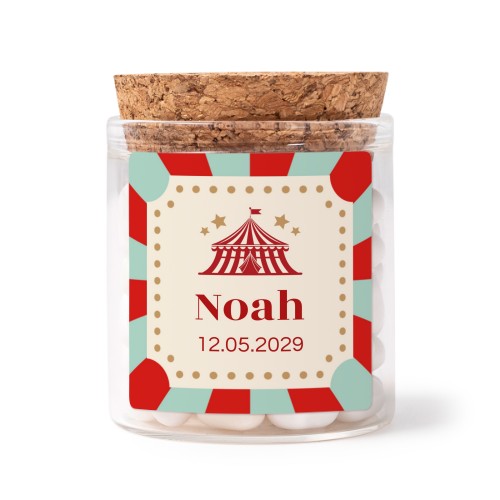 Glasburkar med klistermärken Kvadratisk - 12 st