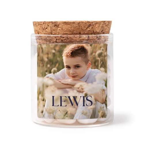 Glass jars with square stickers - set of 12