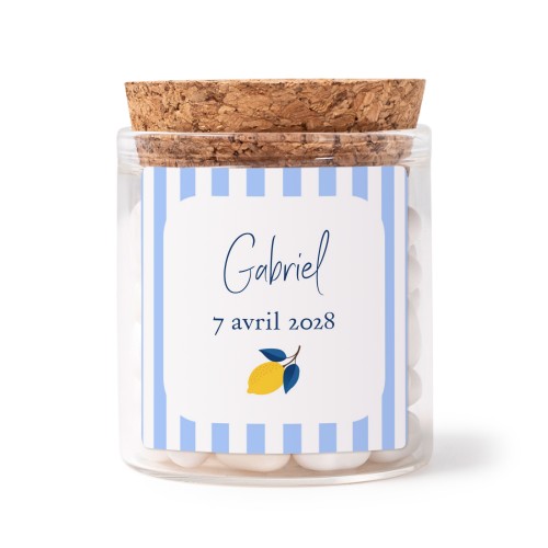 Mini bocal avec stickers Carrés (lot de 12)