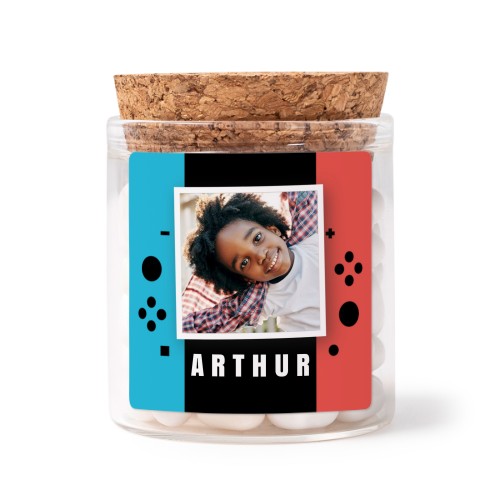 Snoeppot met sticker Vierkant - Set van 12