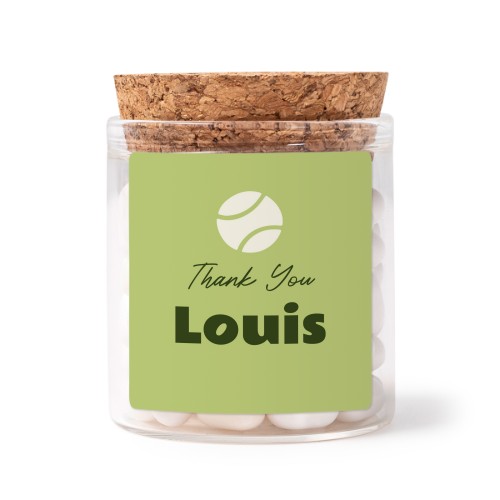 Mini-Glas personalisiert mit quadratischem Sticker - 12 Stk.