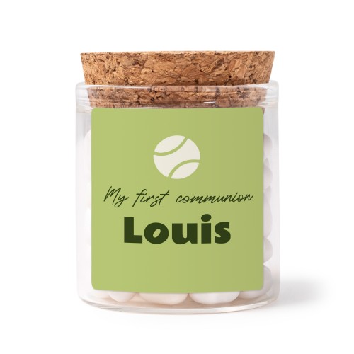 Glass jars with square stickers - set of 12