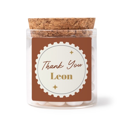 Bokaaltjes met sticker Vierkant (Set van 12)