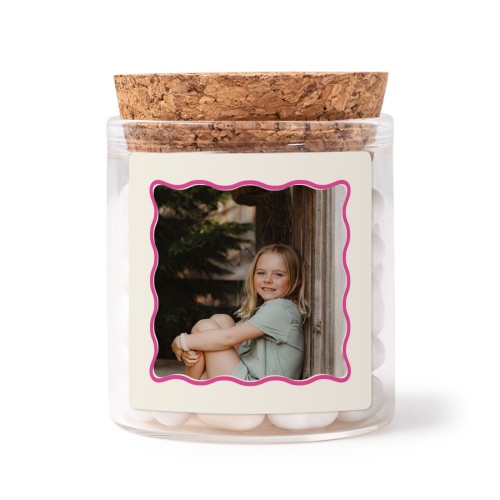 Glass jars with square stickers - set of 12