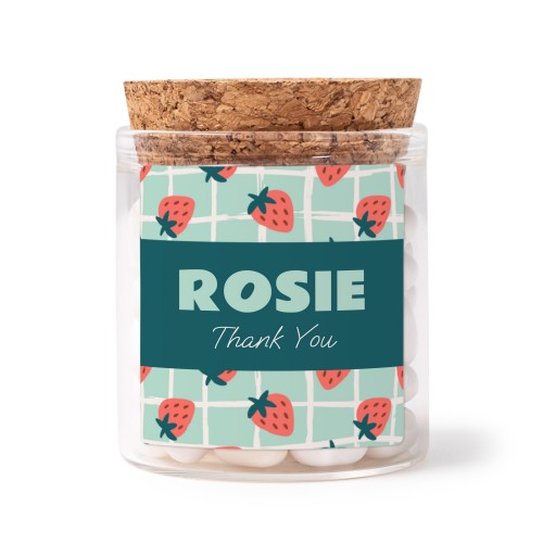 Mini-Glas personalisiert mit quadratischem Sticker - 12 Stk.