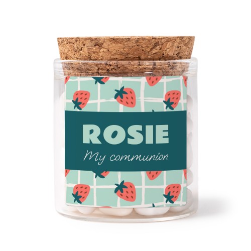 Glass jars with square stickers - set of 12