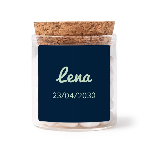 Glass jars with square stickers - set of 12