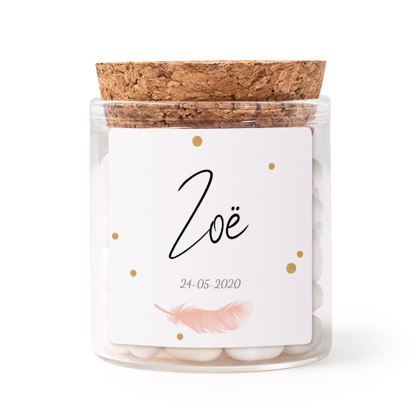 Mini-Glas personalisiert mit quadratischem Sticker - 12 Stk.