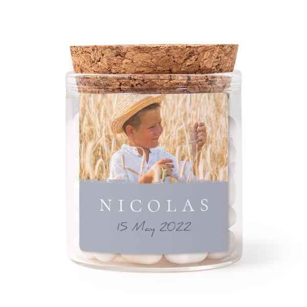 Glasskrukker med klistremerker Kvadratisk - 12 stk Glasskrukker med klistremerker Kvadratisk - 12 stk