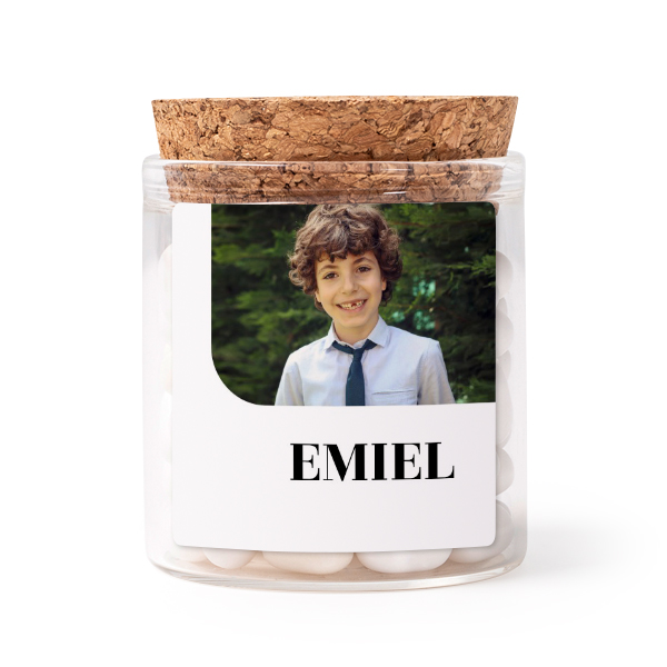 Mini bocal avec stickers Carrés (lot de 12)