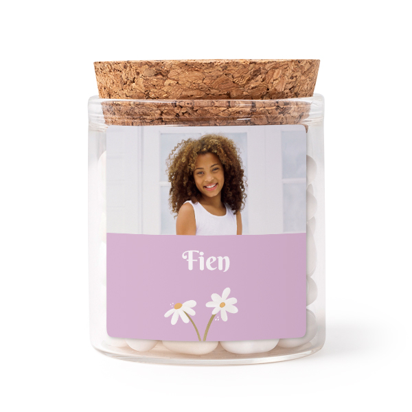 Glass jars with square stickers - set of 12 Glass jars with square stickers - set of 12