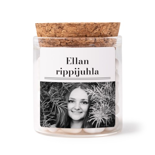 Lasipurkkeja tarroilla Neliö - 12 kpl