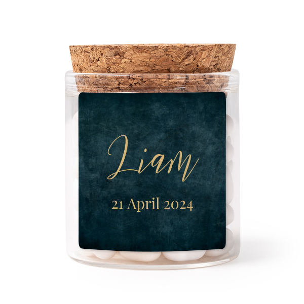 Glaskrukker med klistermærker Kvadrat - 12 stk