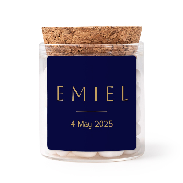 Mini bocal avec stickers Carrés (lot de 12)