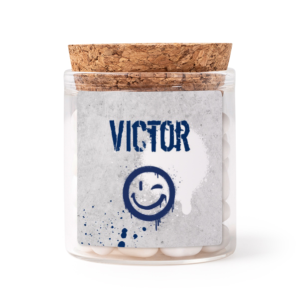 Bokaaltjes met sticker Vierkant (Set van 12)