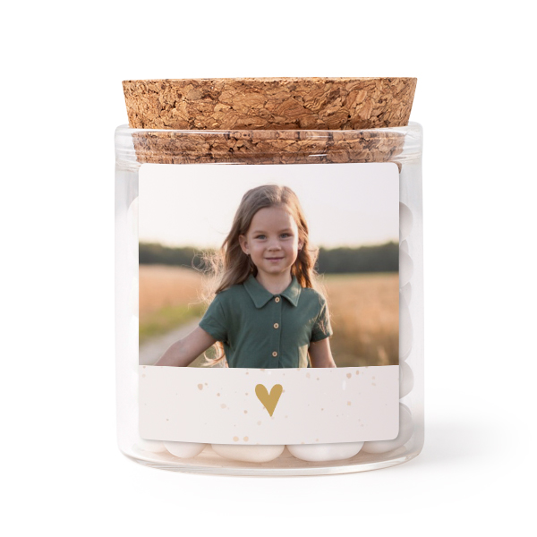 Glass jars with square stickers - set of 12 Glass jars with square stickers - set of 12