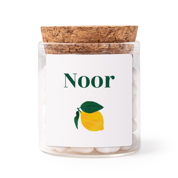 Mini bocal avec stickers Carrés (lot de 12)