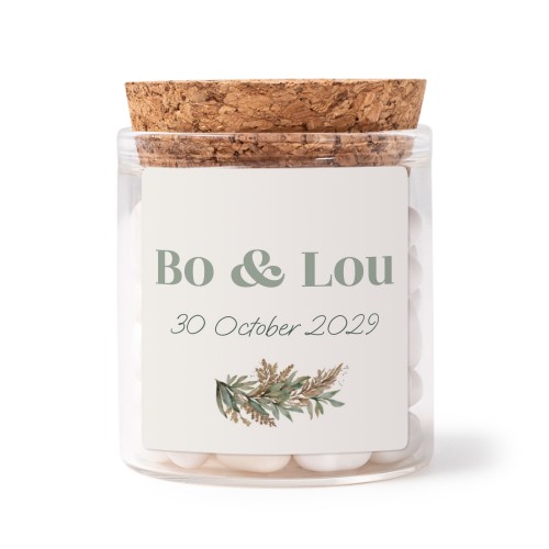 Mini bocal avec stickers Carrés (lot de 12)