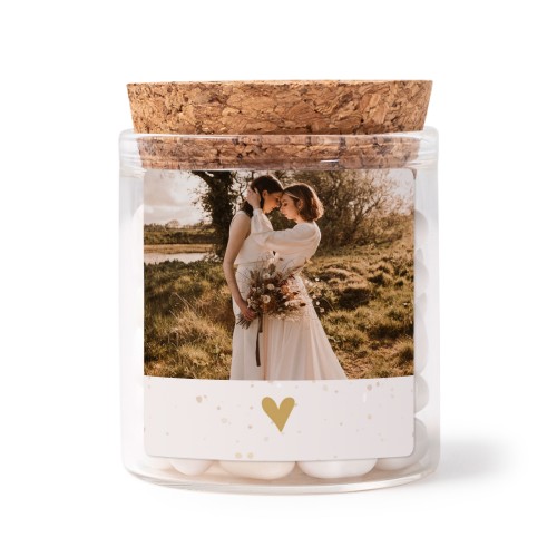 Mini-Glas personalisiert mit quadratischem Sticker - 12 Stk.