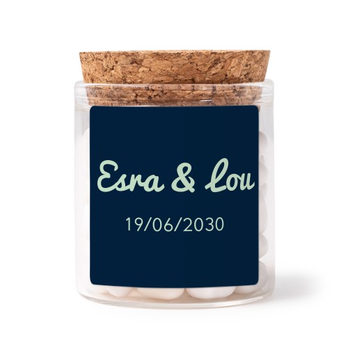 Mini bocal avec stickers Carrés (lot de 12) Mini bocal avec stickers Carrés (lot de 12)