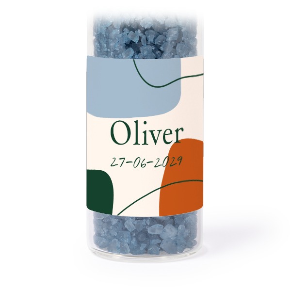 Tubes avec stickers carrés & sel de bain bleu (lot de 12) Tubes avec stickers carrés & sel de bain bleu (lot de 12)