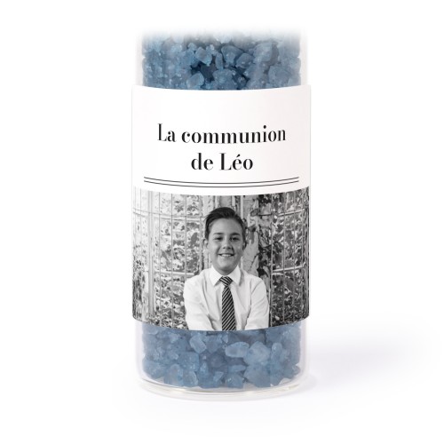 Tubes avec stickers carrés &amp; sel de bain bleu (lot de 12)