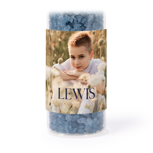 Tubes avec stickers carrés &amp; sel de bain bleu (lot de 12)