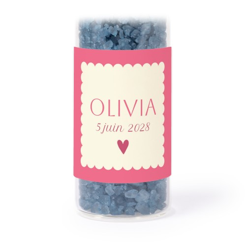 Tubes avec stickers carrés &amp; sel de bain bleu (lot de 12)