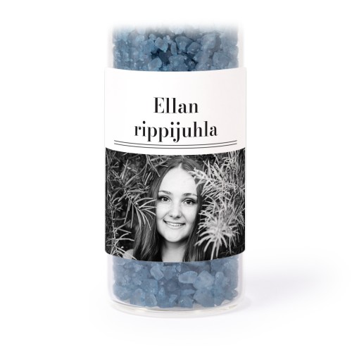 Lasiputki neliö tarroilla & sinisellä kylpysuolalla - 12 kpl