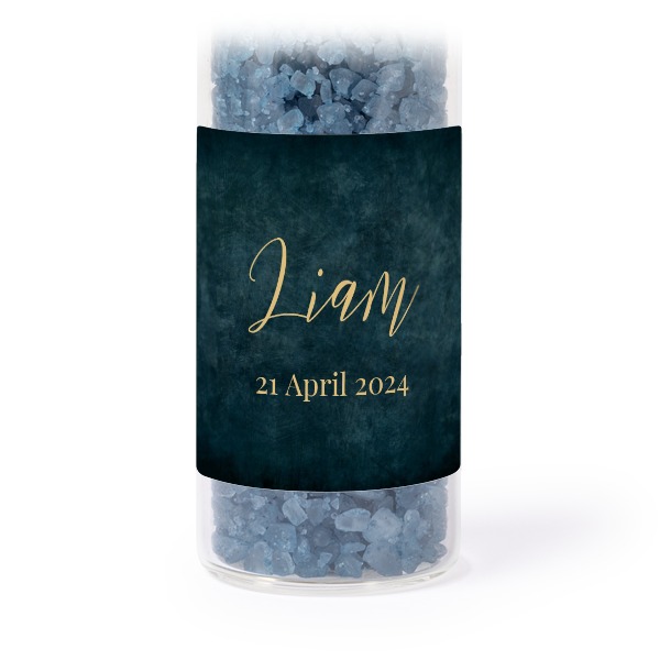 Glassrør med firkantede klistremerker & blått badesalt - 12 stk Glassrør med firkantede klistremerker & blått badesalt - 12 stk