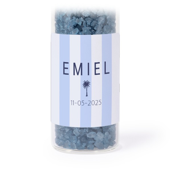 Glassrør med firkantede klistremerker & blått badesalt - 12 stk Glassrør med firkantede klistremerker & blått badesalt - 12 stk