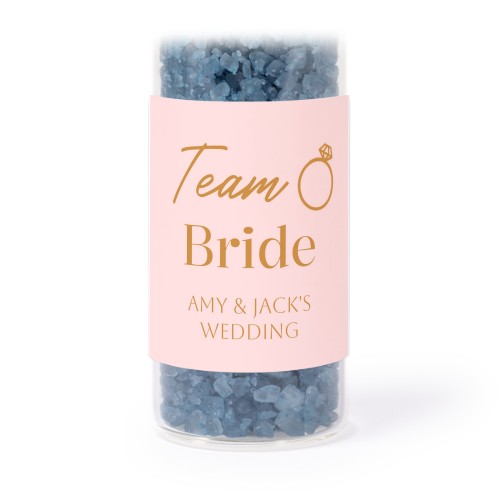 Glazen buisjes met vierkante stickers & blauw badzout (set van 12)