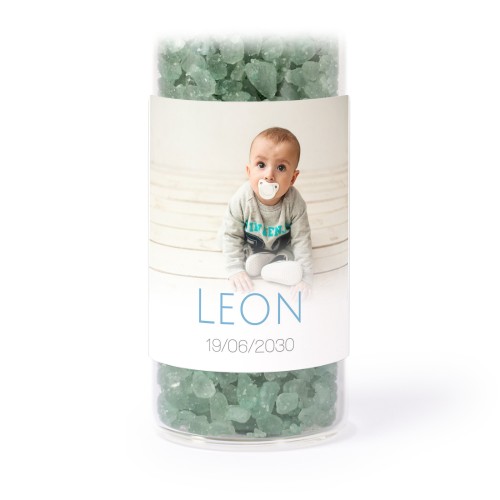 Glazen buisjes met vierkante stickers & groen badzout (set van 12)