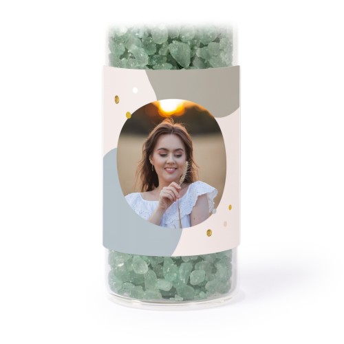 Glassrør med firkantede klistremerker & grønt badesalt - 12 stk