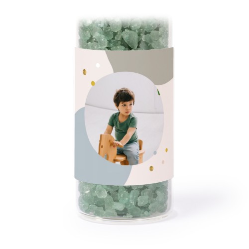 Glassrør med firkantede klistremerker & grønt badesalt - 12 stk