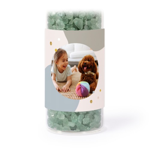 Glassrør med firkantede klistremerker & grønt badesalt - 12 stk Glassrør med firkantede klistremerker & grønt badesalt - 12 stk