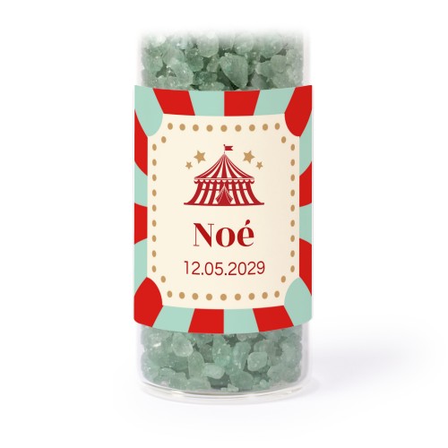 Tube avec sticker carré &amp; sel de bain vert (lot de 12)