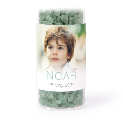 Mini-Glasröhrchen Set mit quadratischen Stickern & Badesalz Grün - 12 Stk.