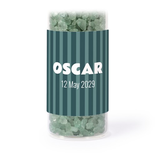 Mini-Glasröhrchen Set mit quadratischen Stickern & Badesalz Grün - 12 Stk.