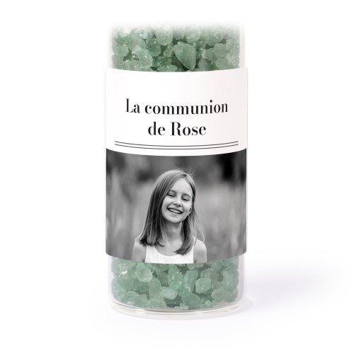 Tube avec sticker carré &amp; sel de bain vert (lot de 12)