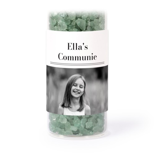 Glazen buisjes met vierkante stickers & groen badzout (set van 12)