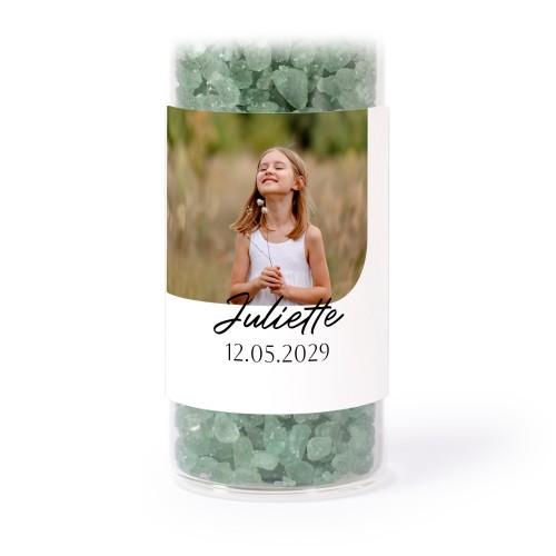 Tube avec sticker carré & sel de bain vert (lot de 12) Tube avec sticker carré & sel de bain vert (lot de 12)